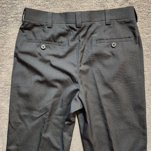 Kenneth Cole Reaction Black Pinstripe Dress Pants Mens 32x32 Preppy Business - Picture 10 of 15